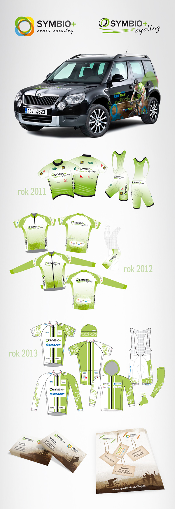 Grafika log, polepu aut, dresu a dalších materiálů pro závody a závodní tým.