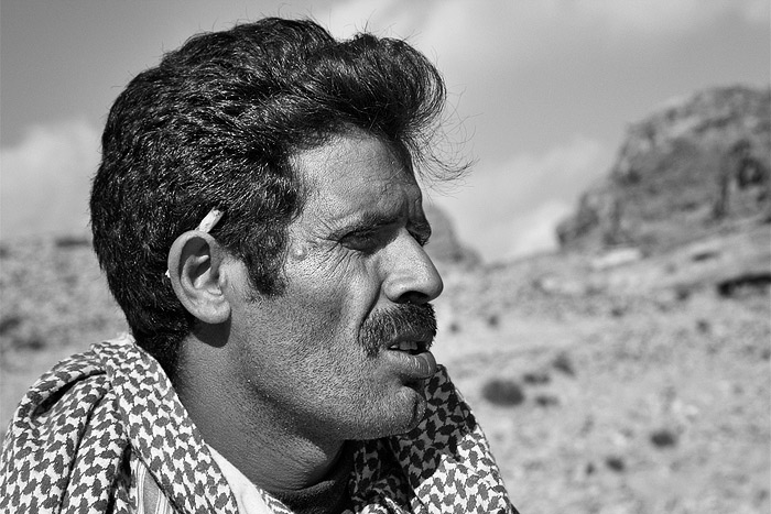  Fotografie Jordánsko, skalní město Petra - Beduín ze skalního města Petra v Jordánsku.